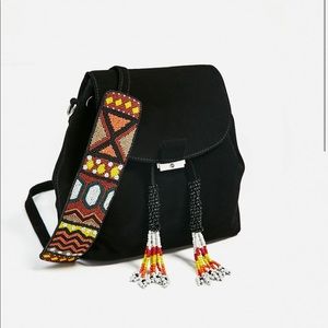 Split suede backpack